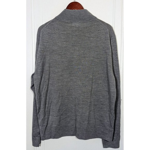J. Crew Merino Wool Blend 1/4 Zip Pullover Sweater Mens Size XL Gray - Picture 2 of 4